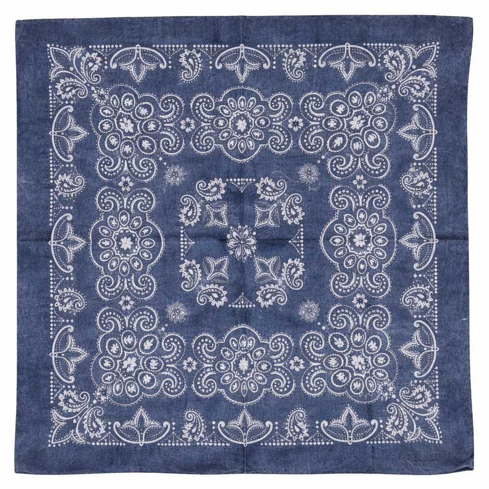 New - Navy Stonewash Texas Paisley Bandana - 100% Cotton - 27x27"  - 1 Dozen